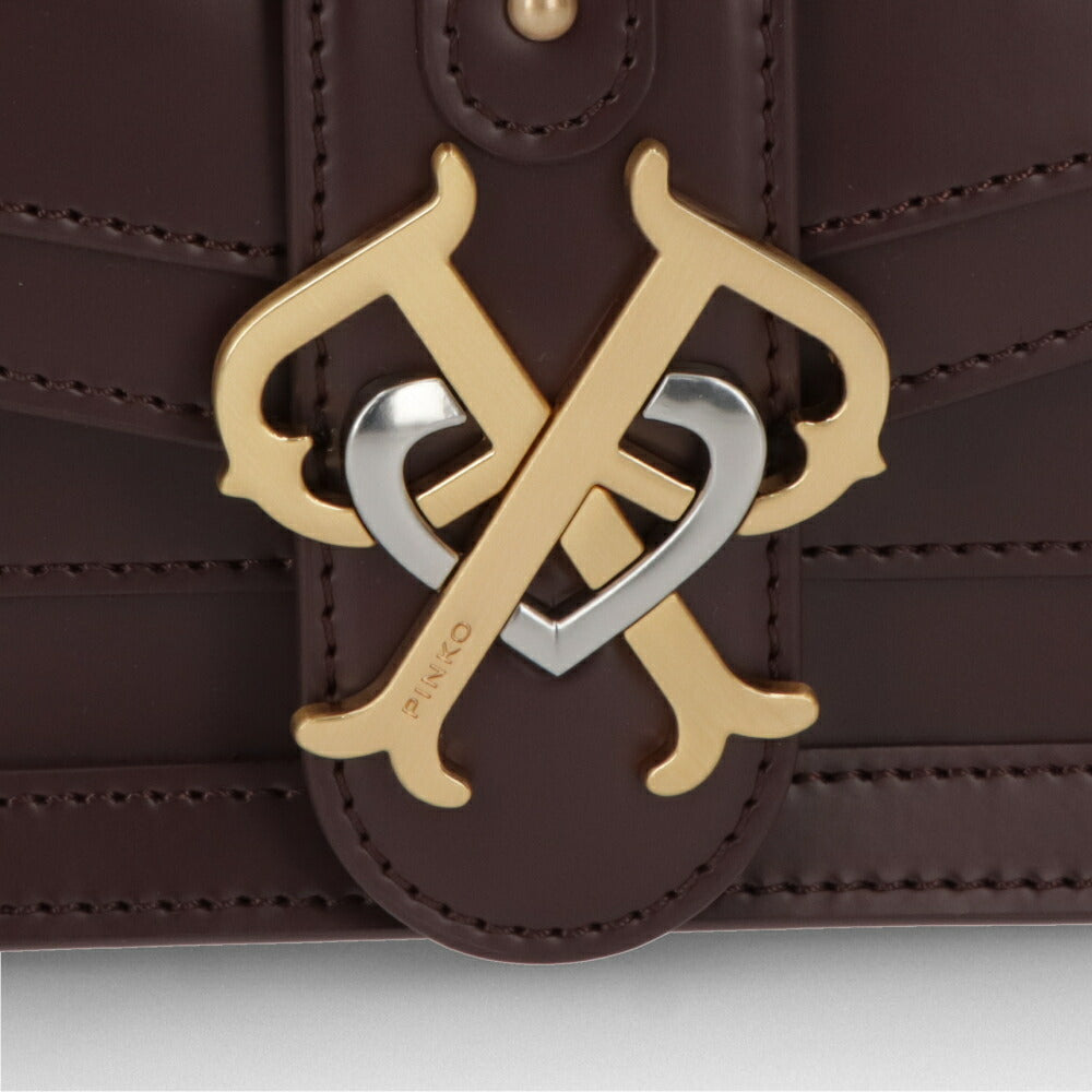 PINKO ショルダーバッグ ボルドー ブラック 2way 1P21TH-Y6JD