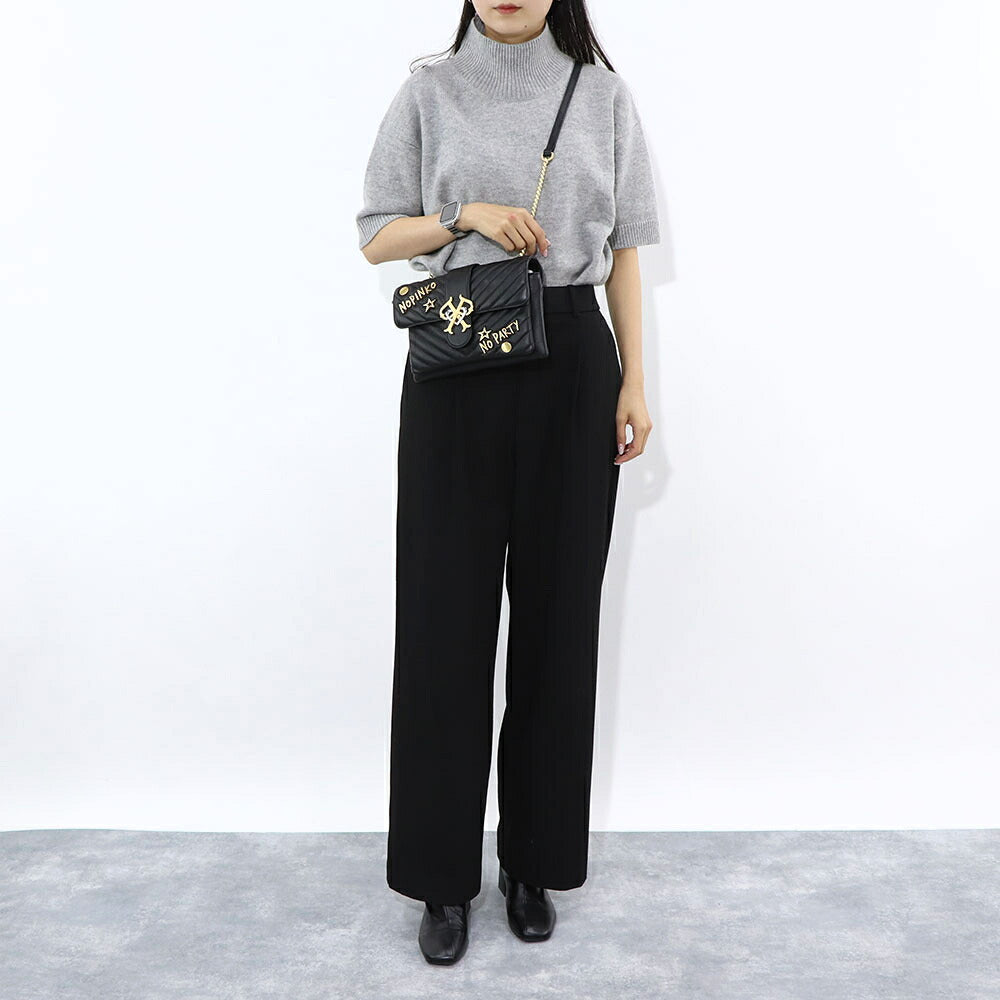 PINKO ショルダーバッグ ブラック レザー 1P22GB-Y7GE