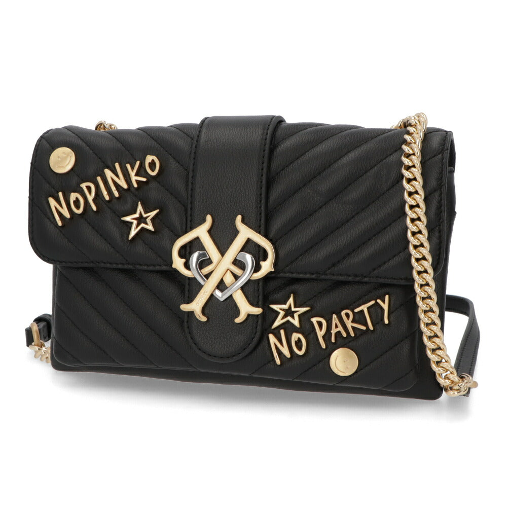 PINKO ショルダーバッグ ブラック レザー 1P22GB-Y7GE