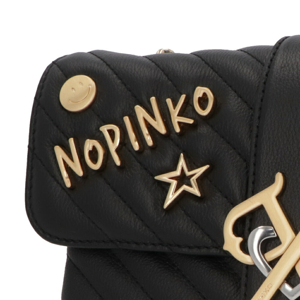 PINKO ショルダーバッグ ブラック レザー 1P22GB-Y7GE
