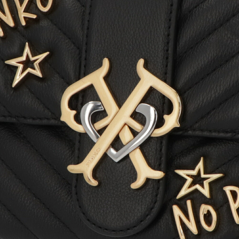 PINKO ショルダーバッグ ブラック レザー 1P22GB-Y7GE