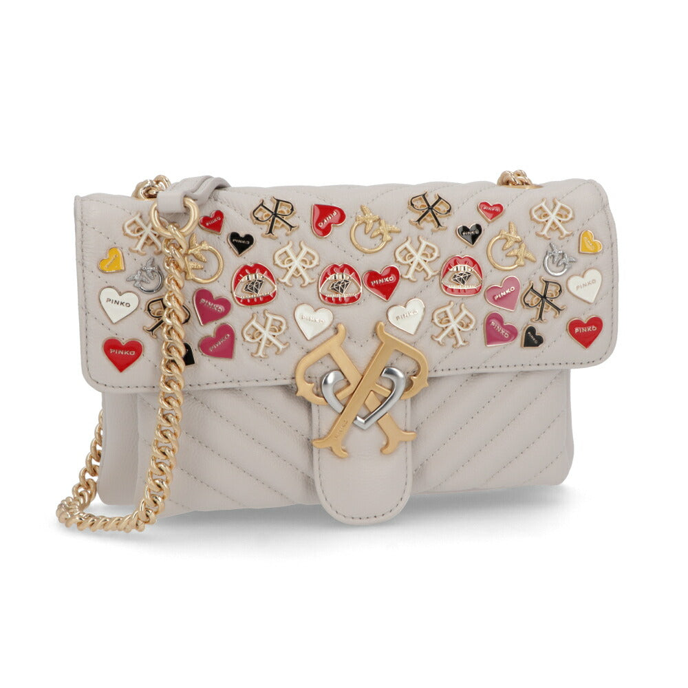 PINKO ショルダーバッグ ホワイト レザー 1P21XN-Y6P4