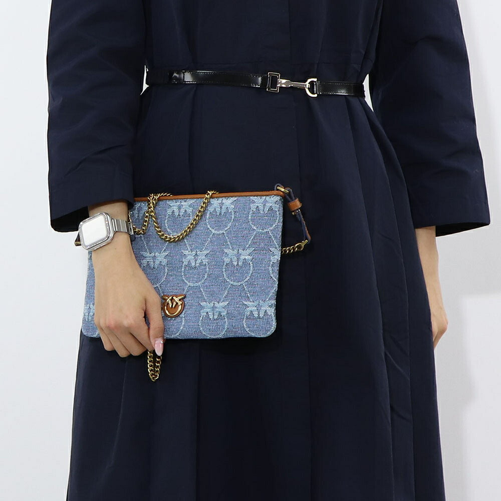 PINKO ショルダーバッグ ブルー 総柄 1P22PT-Y7WZ