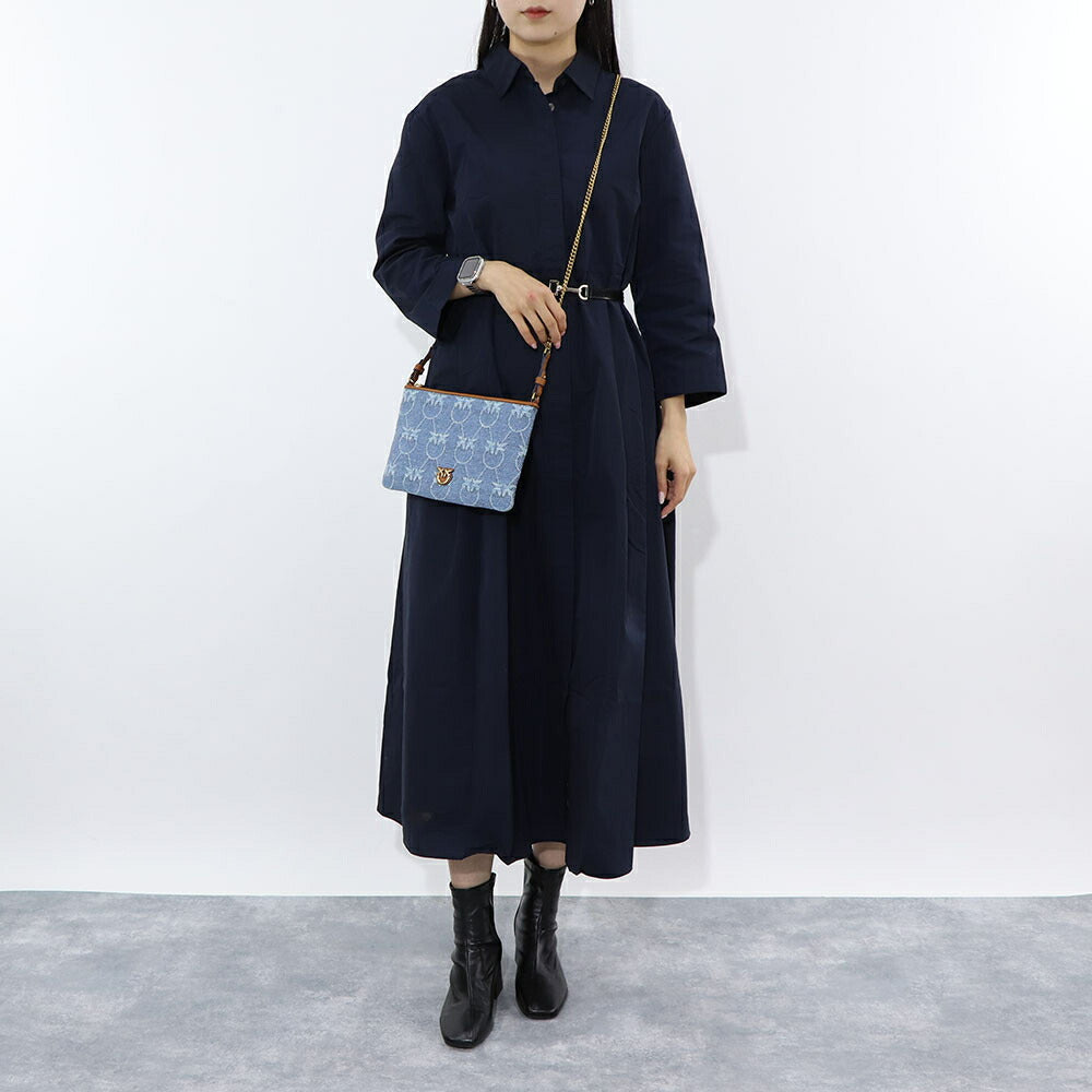 PINKO ショルダーバッグ ブルー 総柄 1P22PT-Y7WZ