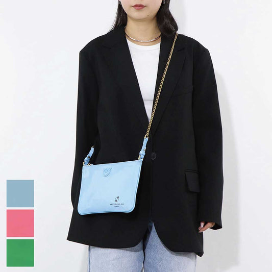 PINKO ショルダーバッグ ブルー ピンク グリーン ポーチ 1P22PE-Y7UX