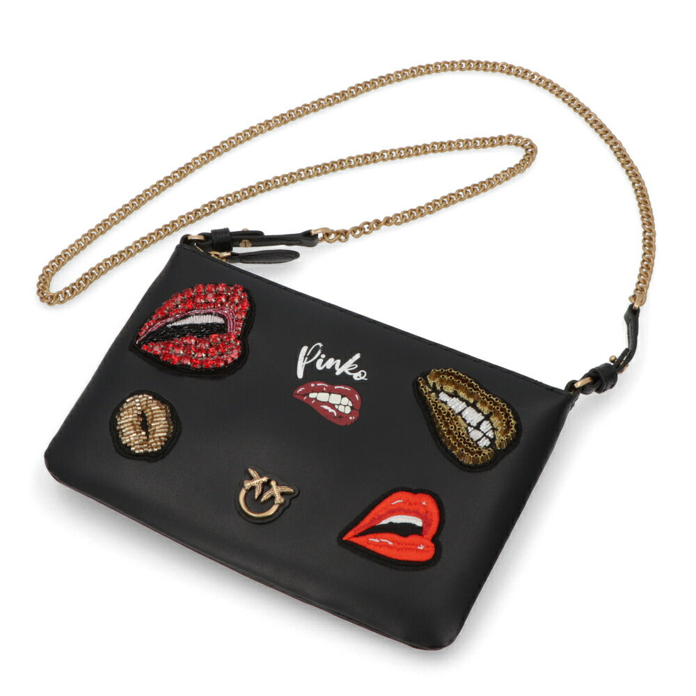 PINKO ショルダーバッグ ホワイト ブラック ポーチ 1G205Z-Y82K