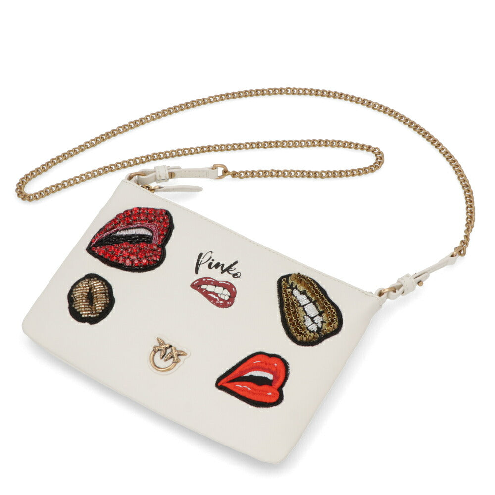 PINKO ショルダーバッグ ホワイト ブラック ポーチ 1G205Z-Y82K