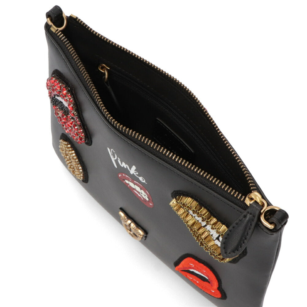 PINKO ショルダーバッグ ホワイト ブラック ポーチ 1G205Z-Y82K