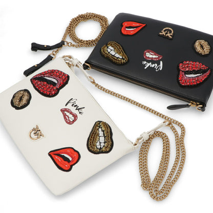 PINKO ショルダーバッグ ホワイト ブラック ポーチ 1G205Z-Y82K