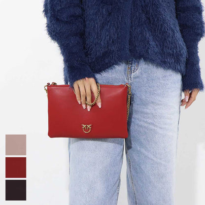 PINKO ショルダーバッグ ピンク レッド パープル クラッチバッグ 1P22XK-Y5H7