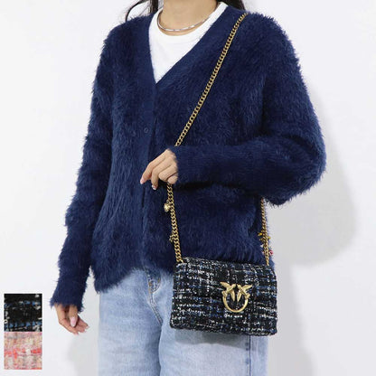 PINKO ショルダーバッグ ネイビー ピンク チェック 1P22WC-A03N