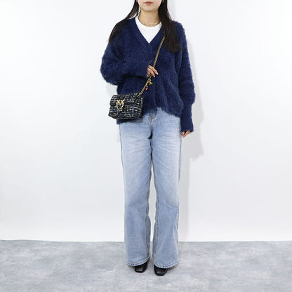 PINKO ショルダーバッグ ネイビー ピンク チェック 1P22WC-A03N