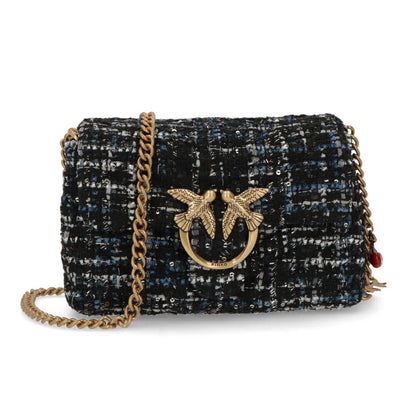 PINKO ショルダーバッグ ネイビー ピンク チェック 1P22WC-A03N