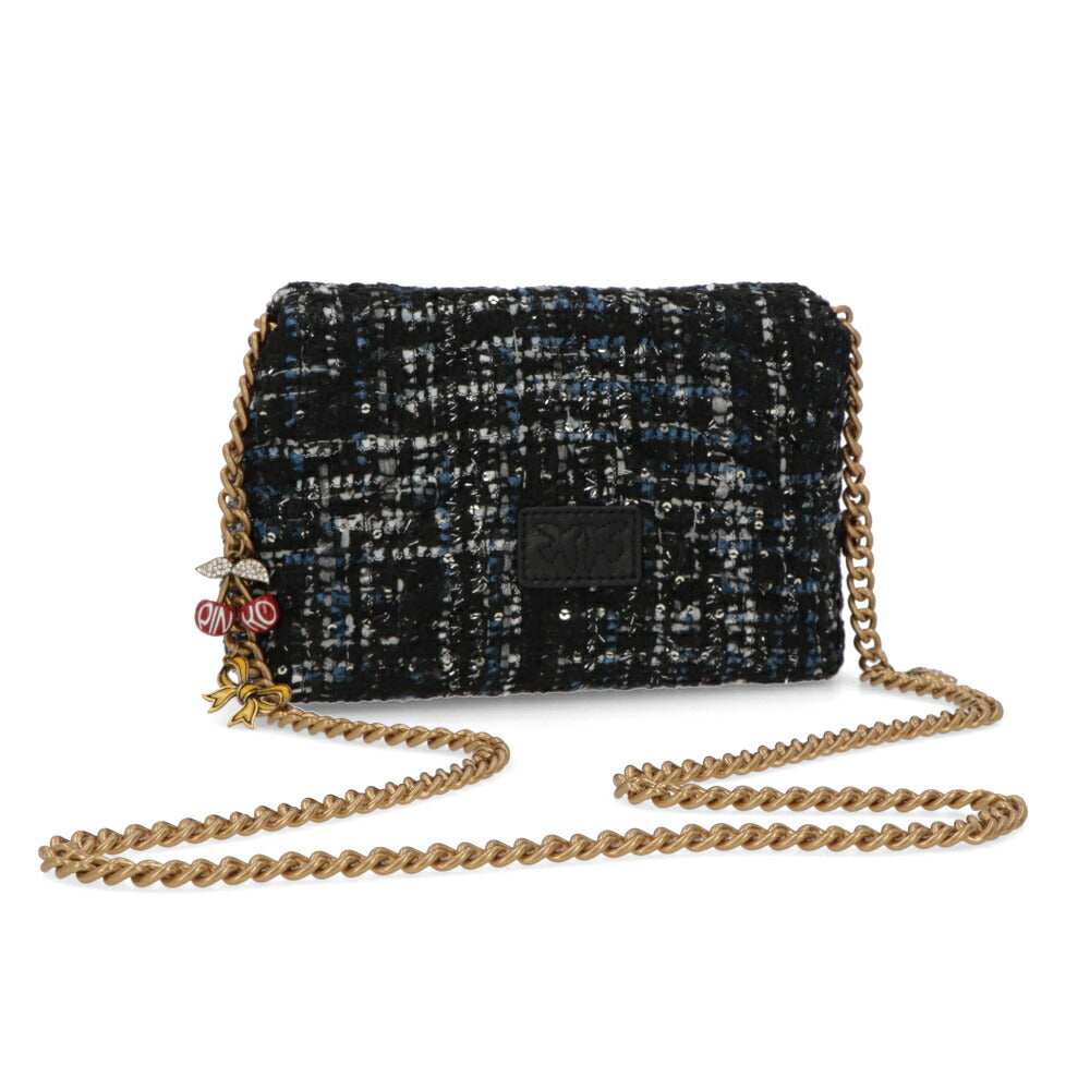 PINKO ショルダーバッグ ネイビー ピンク チェック 1P22WC-A03N