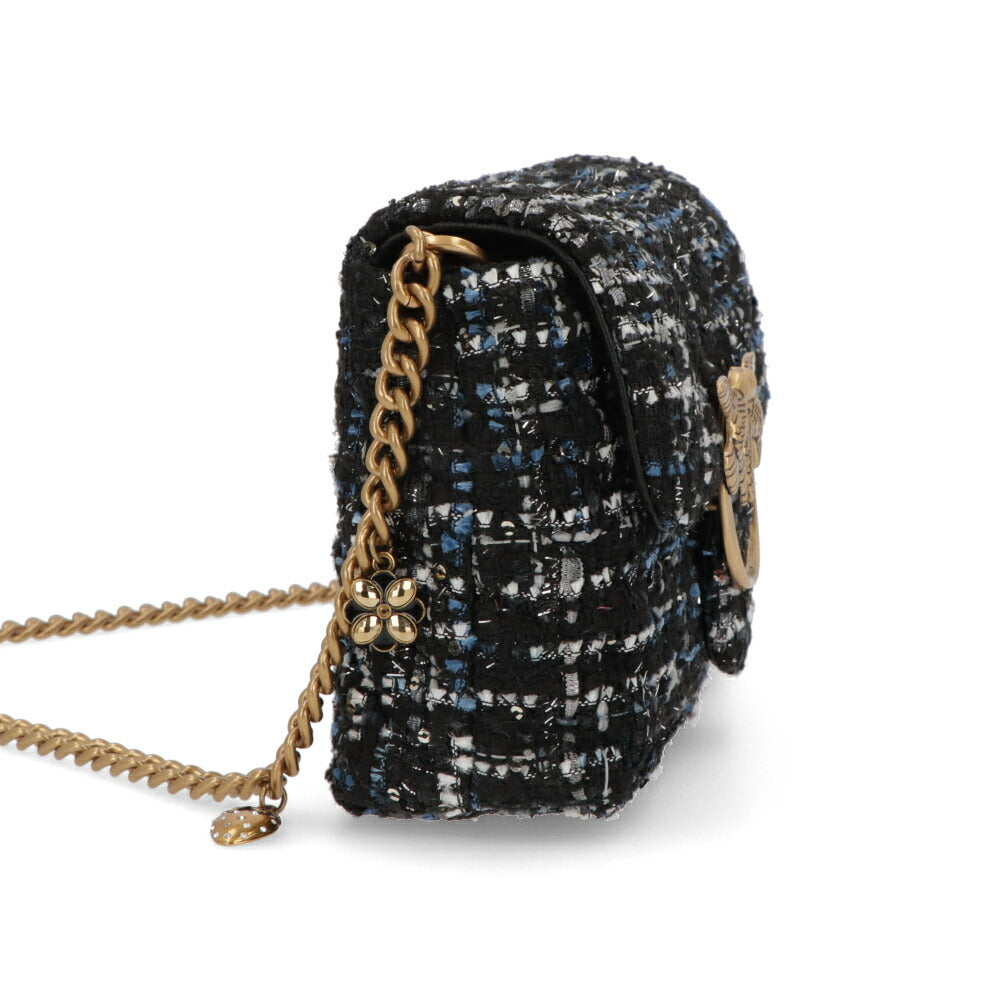 PINKO ショルダーバッグ ネイビー ピンク チェック 1P22WC-A03N