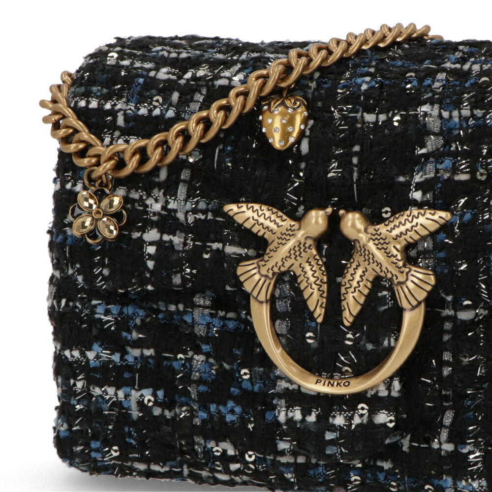 PINKO ショルダーバッグ ネイビー ピンク チェック 1P22WC-A03N