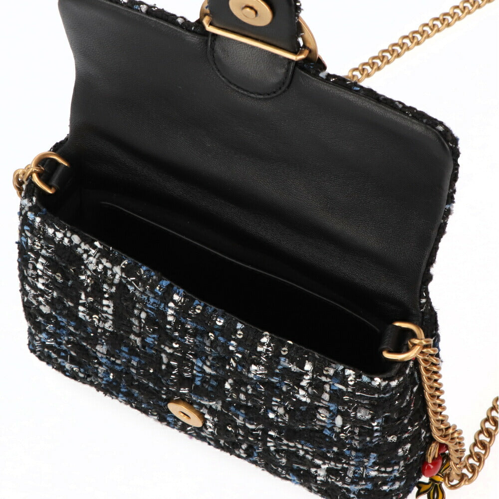 PINKO ショルダーバッグ ネイビー ピンク チェック 1P22WC-A03N