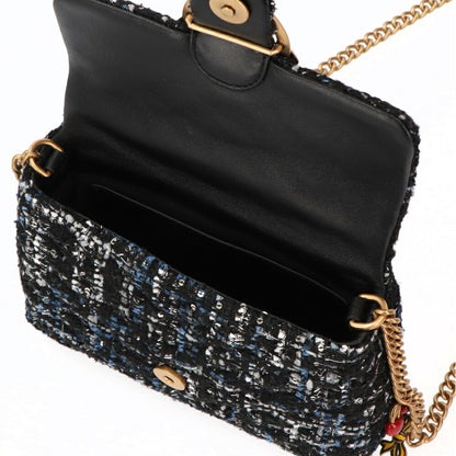 PINKO ショルダーバッグ ネイビー ピンク チェック 1P22WC-A03N