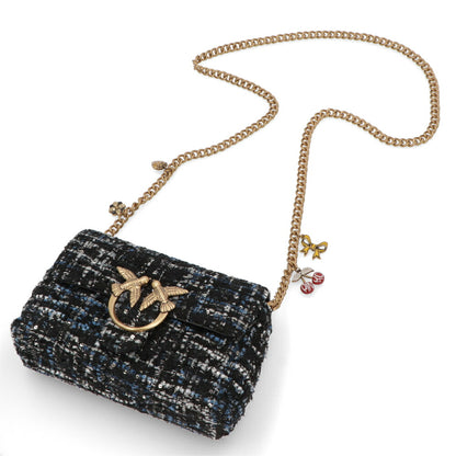 PINKO ショルダーバッグ ネイビー ピンク チェック 1P22WC-A03N