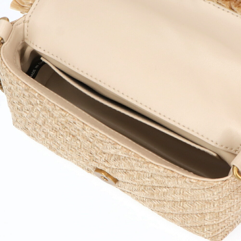 PINKO ショルダーバッグ ベージュ ラフィア風 1P22LL-Y7YY