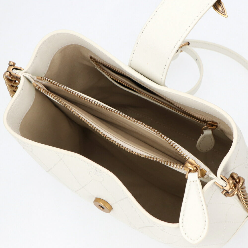 PINKO ショルダーバッグ ホワイト ブラック 1P22L3-Y81J