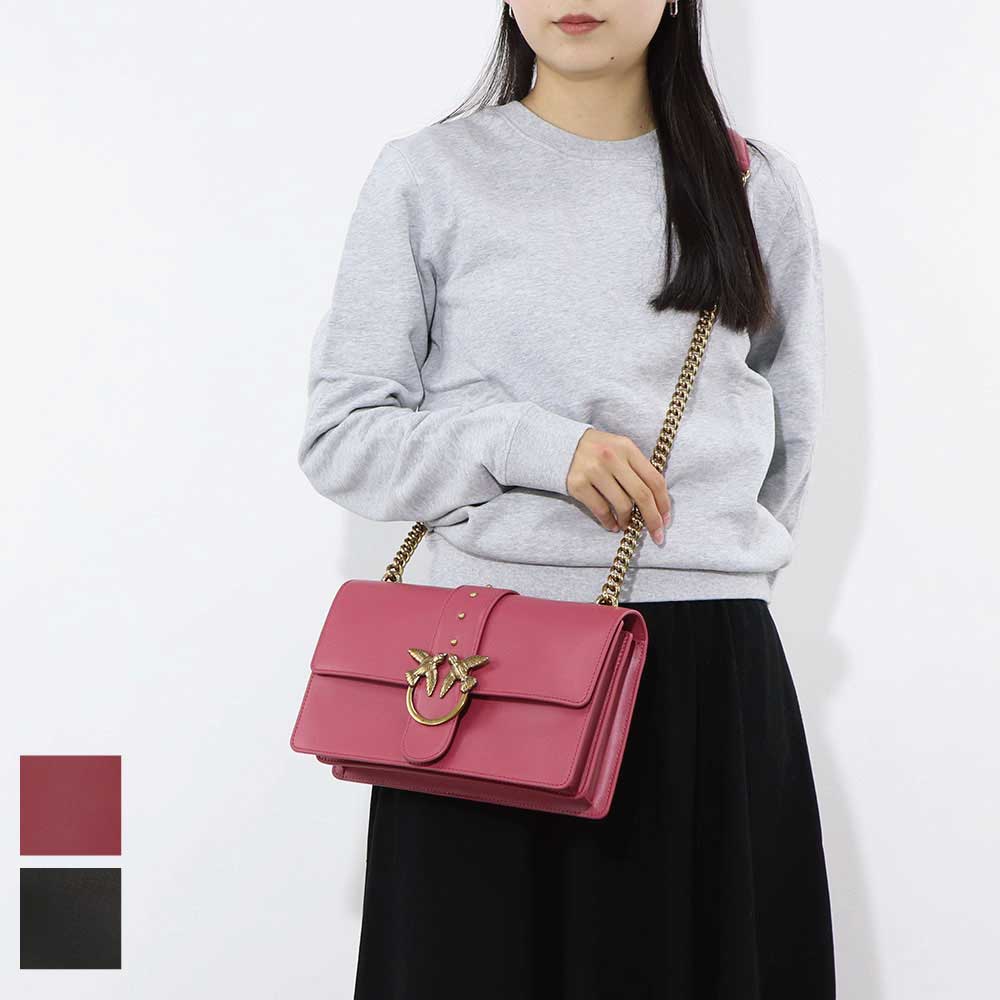 PINKO ショルダーバッグ レッド ブラック 1P21ZR-Y6JC