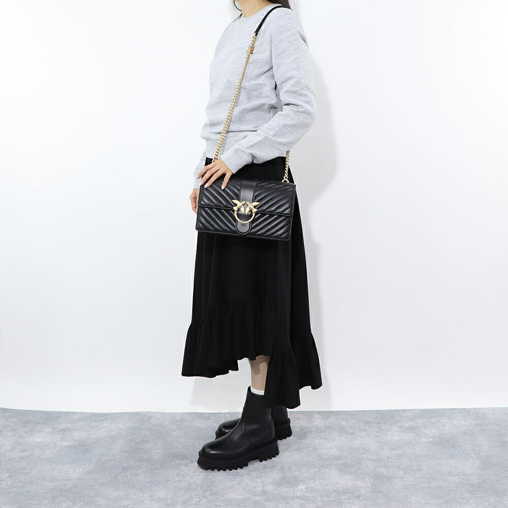 PINKO ショルダーバッグ ホワイト ブラック キルティング 1P21TK-Y6KT