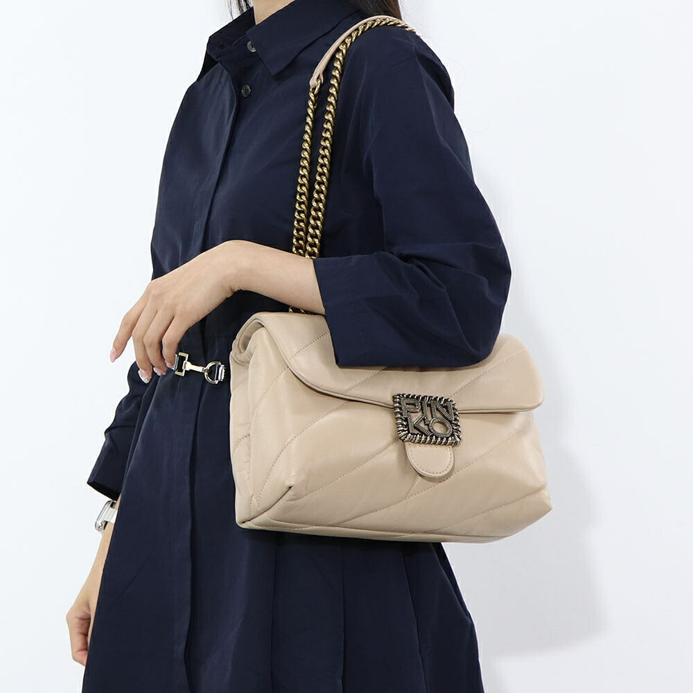 PINKO ショルダーバッグ ベージュ キルティング 1P22AZ-Y6Y3
