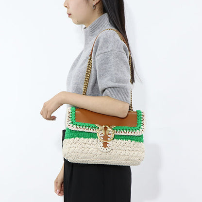 PINKO ショルダーバッグ ブラウン ファブリック レザー  1P22NW-Y81N