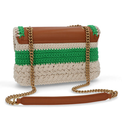 PINKO ショルダーバッグ ブラウン ファブリック レザー  1P22NW-Y81N