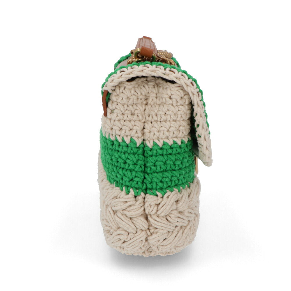 PINKO ショルダーバッグ ブラウン ファブリック レザー  1P22NW-Y81N