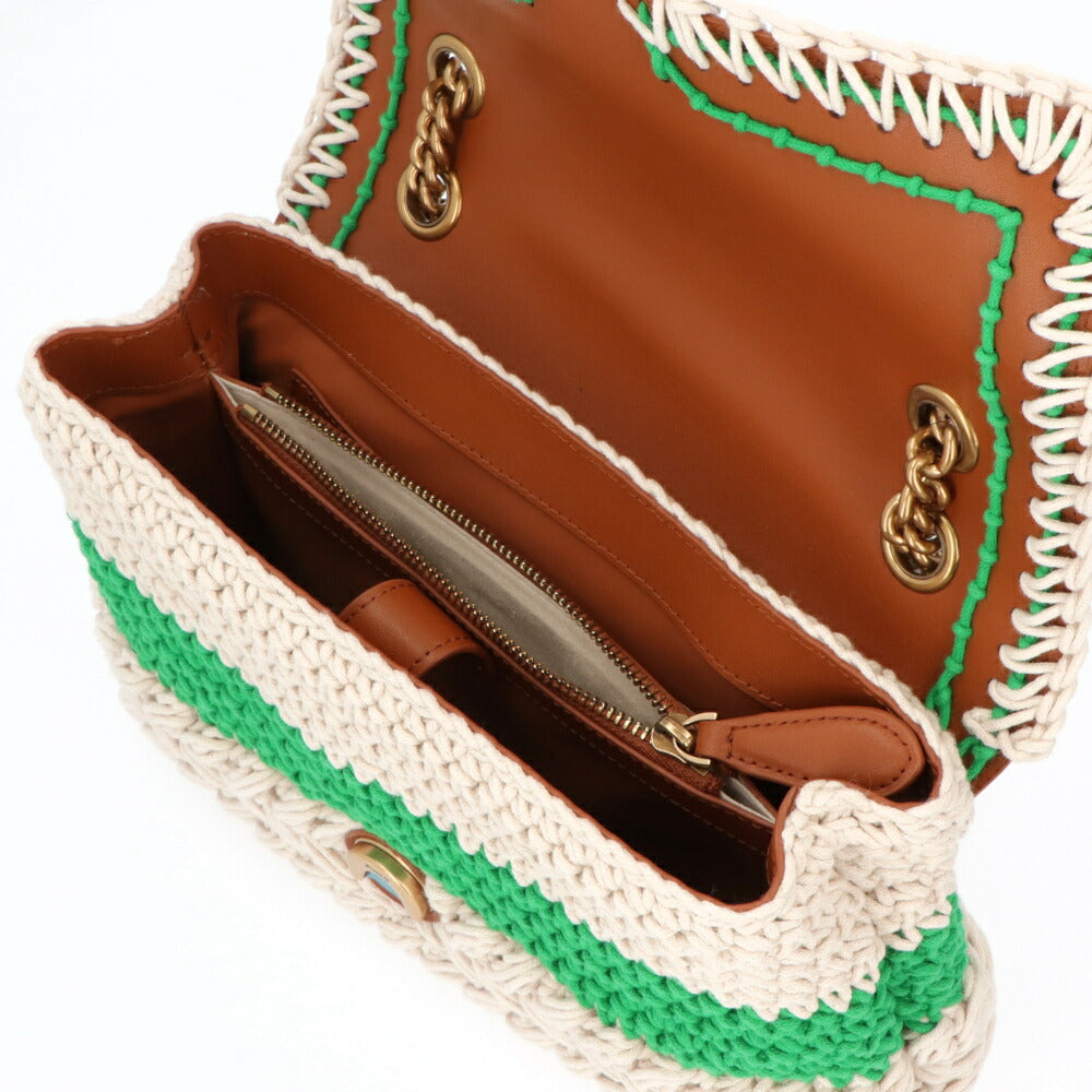 PINKO ショルダーバッグ ブラウン ファブリック レザー  1P22NW-Y81N