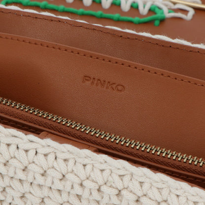 PINKO ショルダーバッグ ブラウン ファブリック レザー  1P22NW-Y81N