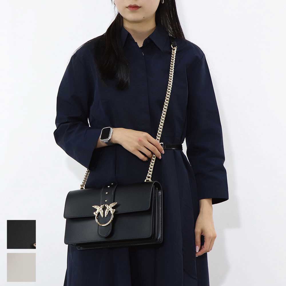 PINKO ショルダーバッグ ホワイト ブラック 1P21R3-Y5FF