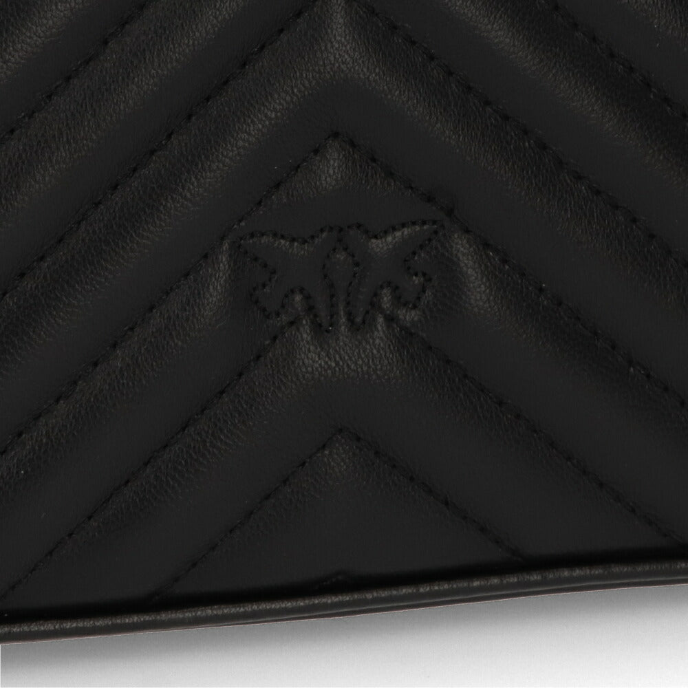 PINKO ショルダーバッグ グレー ブラック レザー 1P22VU-A04S