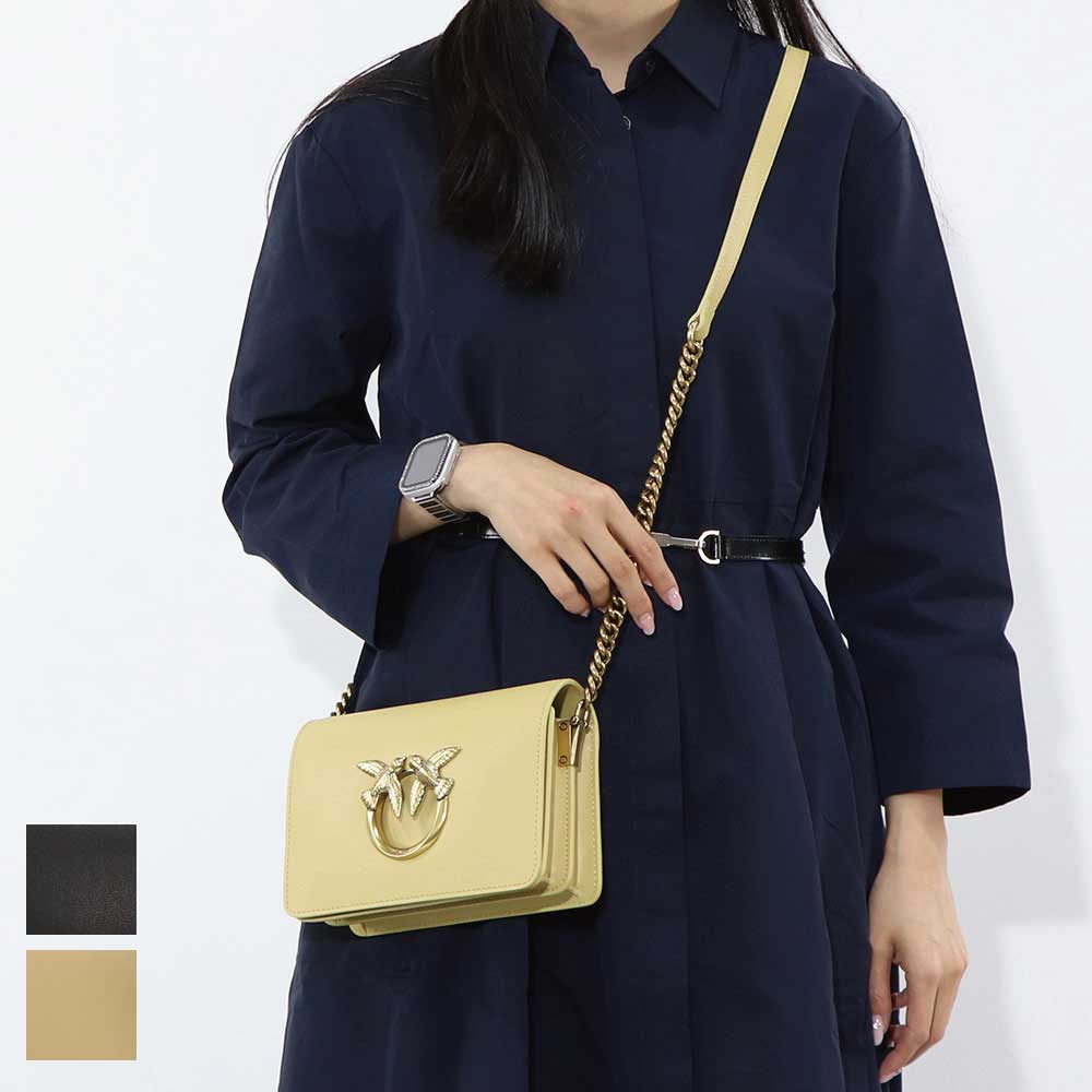 PINKO ショルダーバッグ ベージュ ブラック 1P22QF-Y7SP
