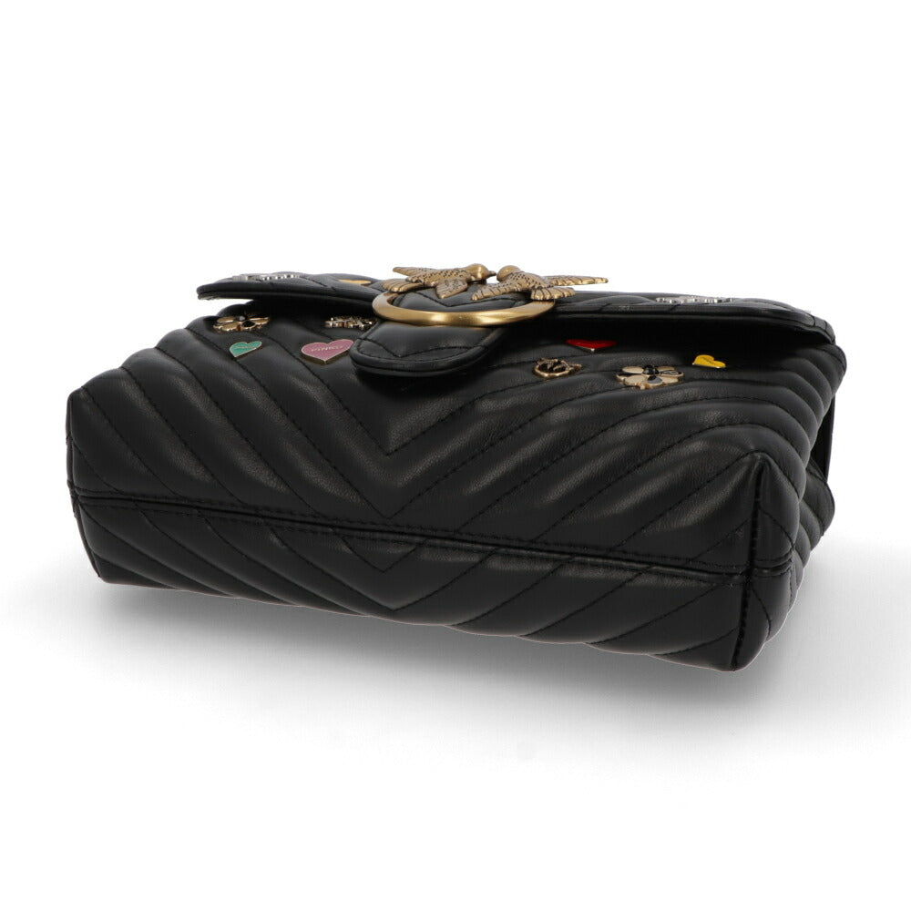 PINKO ショルダーバッグ ブラック レザー キルティング 100044-A125