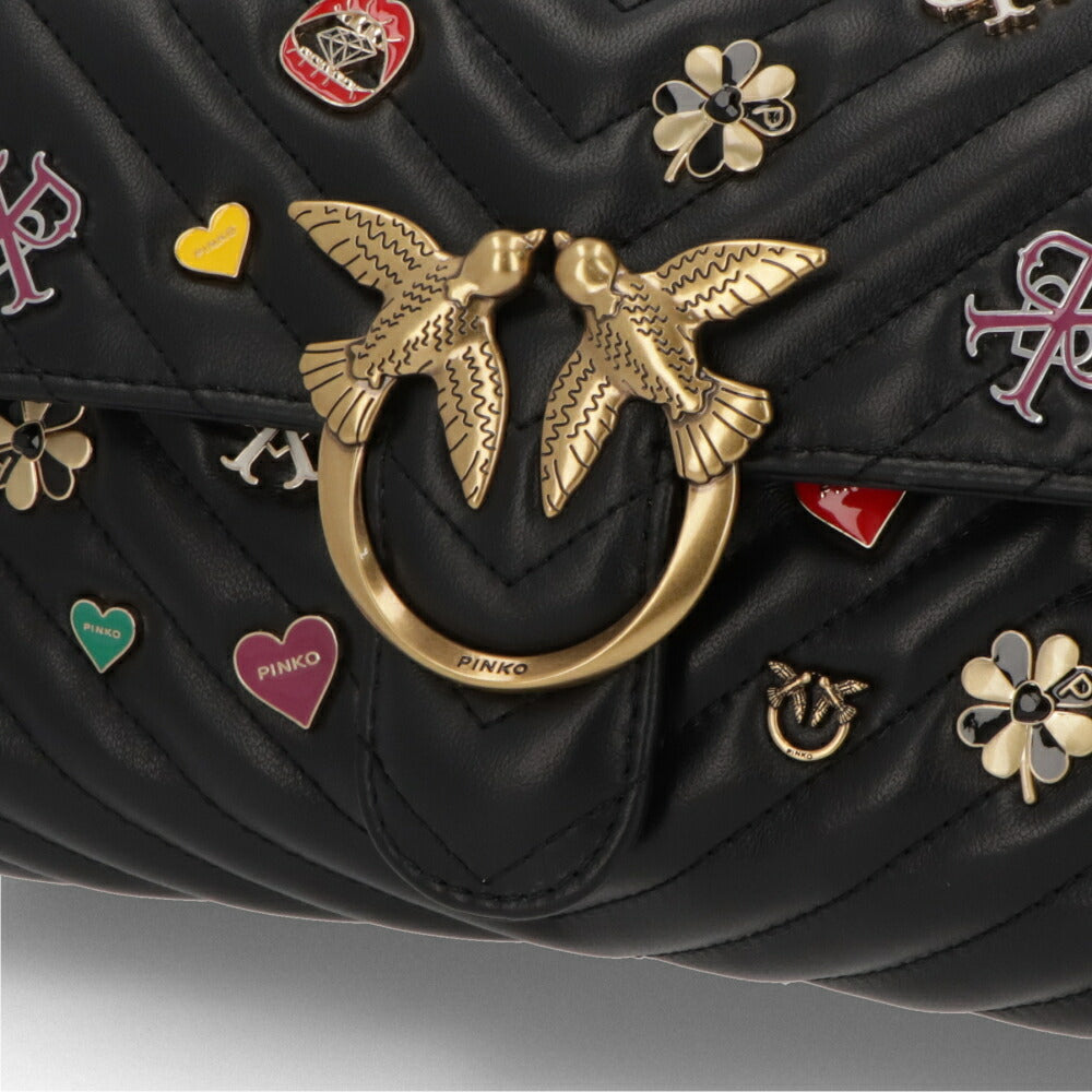 PINKO ショルダーバッグ ブラック レザー キルティング 100044-A125