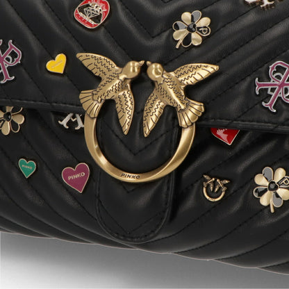 PINKO ショルダーバッグ ブラック レザー キルティング 100044-A125