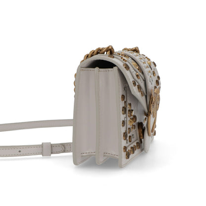 PINKO ショルダーバッグ ライトグレー レザー スタッズ 1P21V3-Y6MC