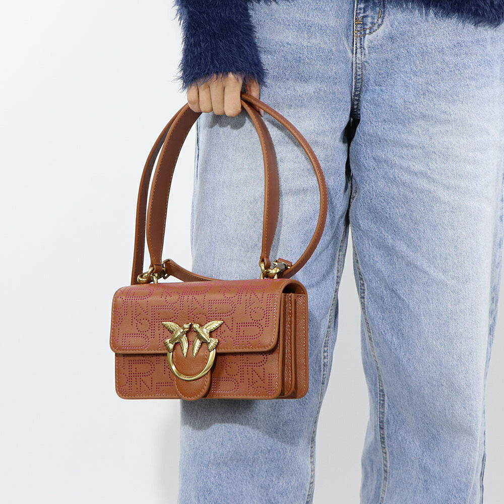 PINKO ショルダーバッグ ブラウン レザー 1P2227-Y6XX