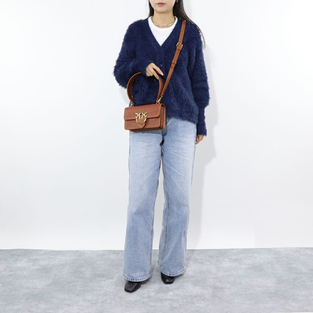 PINKO ショルダーバッグ ブラウン レザー 1P2227-Y6XX