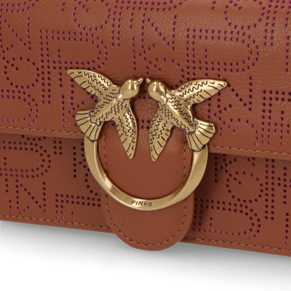 PINKO ショルダーバッグ ブラウン レザー 1P2227-Y6XX