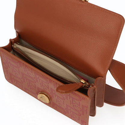 PINKO ショルダーバッグ ブラウン レザー 1P2227-Y6XX