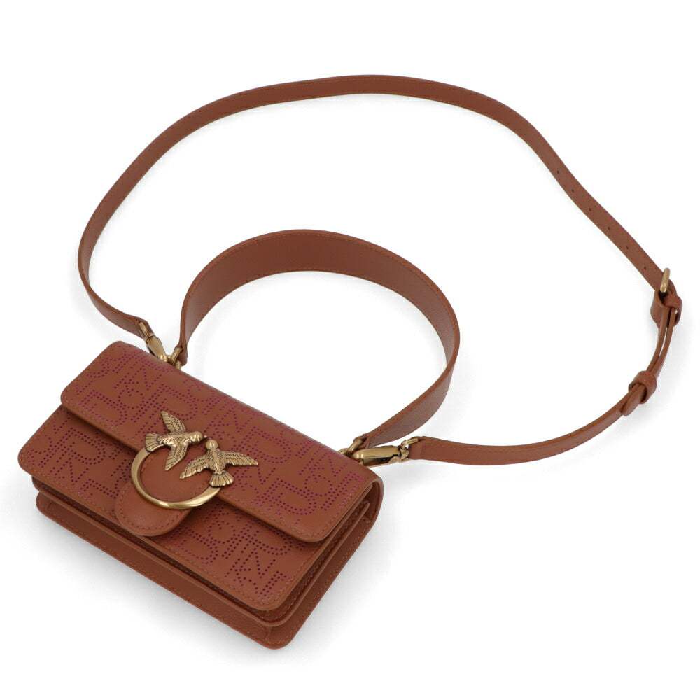 PINKO ショルダーバッグ ブラウン レザー 1P2227-Y6XX