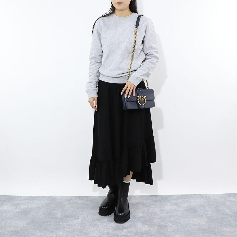 PINKO ショルダーバッグ ネイビー ブラック ライトグレー レザー 1P21ZS-Y6JC