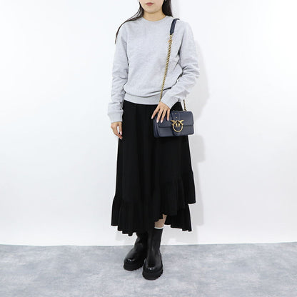 PINKO ショルダーバッグ ネイビー ブラック ライトグレー レザー 1P21ZS-Y6JC