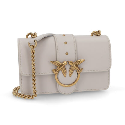 PINKO ショルダーバッグ ネイビー ブラック ライトグレー レザー 1P21ZS-Y6JC