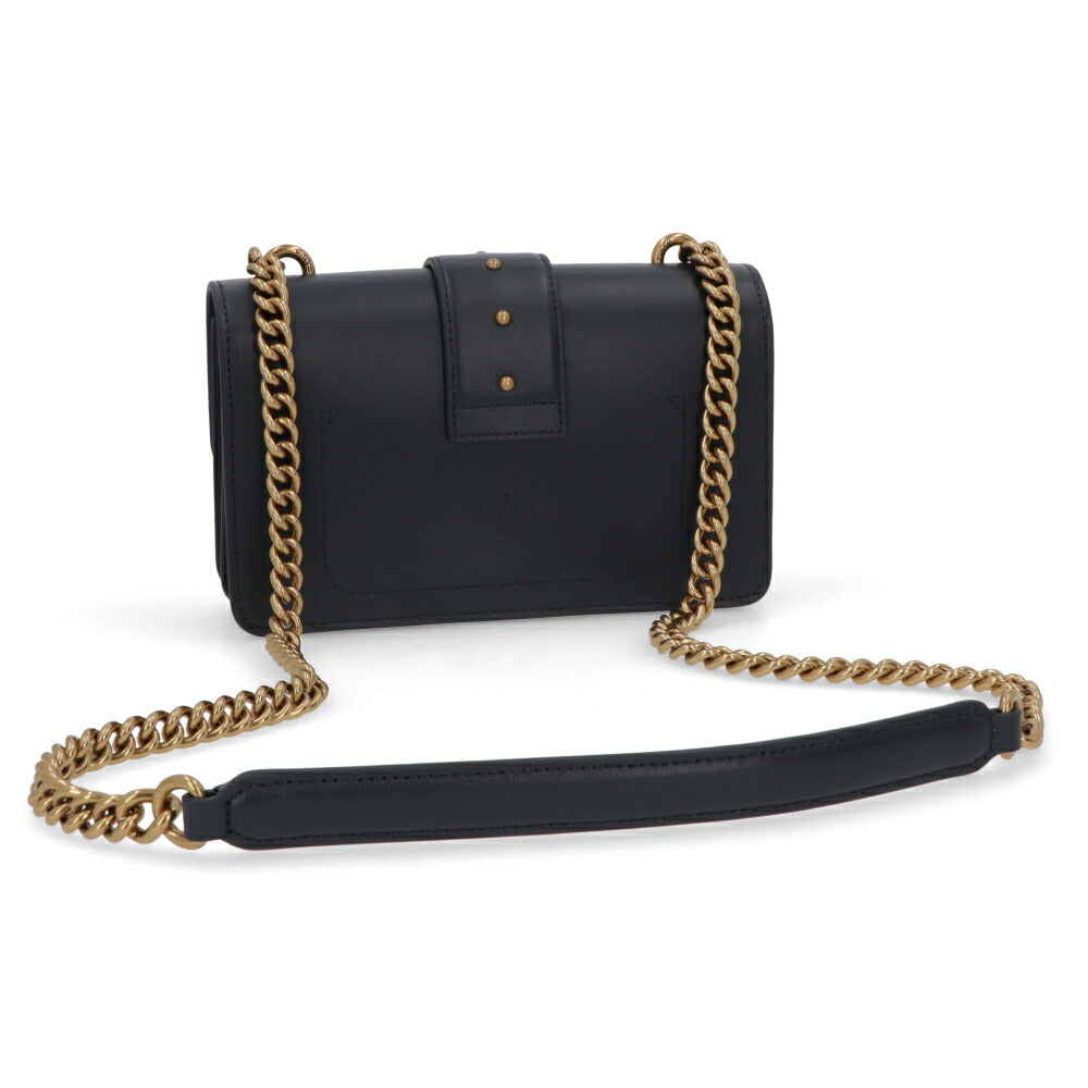 PINKO ショルダーバッグ ネイビー ブラック ライトグレー レザー 1P21ZS-Y6JC