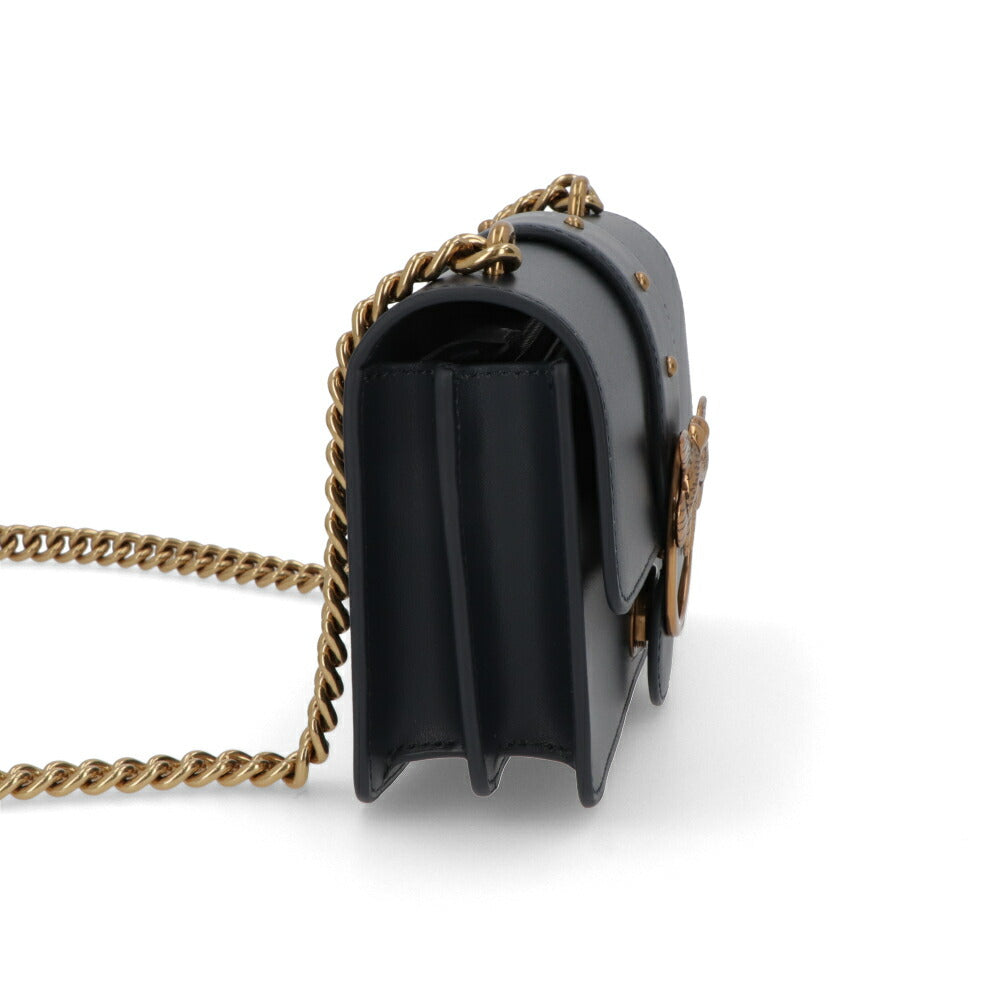 PINKO ショルダーバッグ ネイビー ブラック ライトグレー レザー 1P21ZS-Y6JC